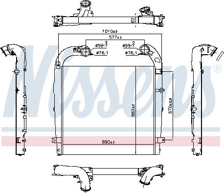 Nissens 961440 - Интеркулер, теплообменник турбины autospares.lv