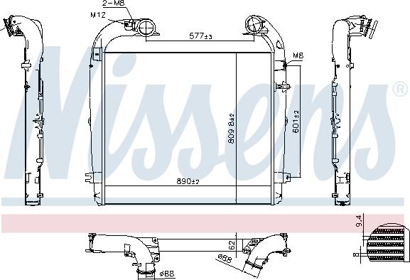 Nissens 961439 - Интеркулер, теплообменник турбины autospares.lv