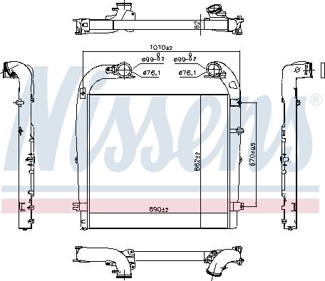 Nissens 961154 - Интеркулер, теплообменник турбины autospares.lv