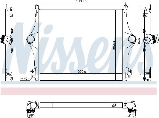 Nissens 961298 - Интеркулер, теплообменник турбины autospares.lv