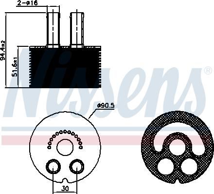 Nissens 90935 - Масляный радиатор, двигательное масло autospares.lv