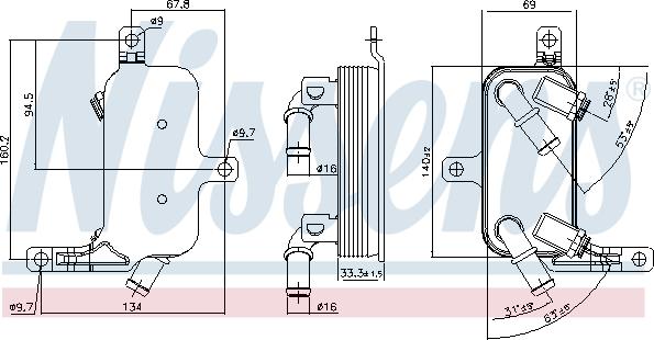 Nissens 91109 - Масляный радиатор, автоматическая коробка передач autospares.lv