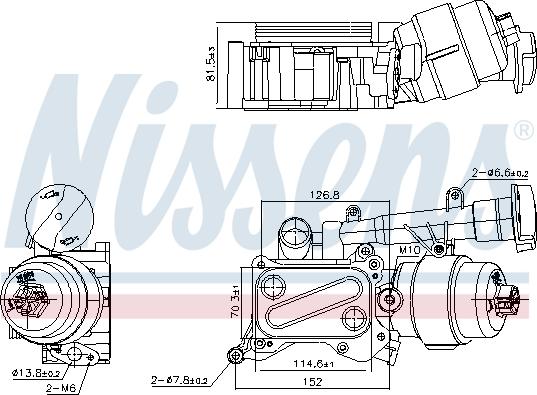 Nissens 91346 - Масляный радиатор, двигательное масло autospares.lv