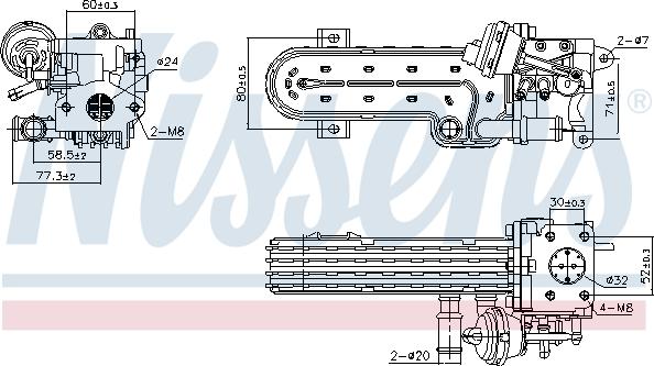 Nissens 989413 - Радиатор, рециркуляция ОГ autospares.lv