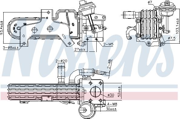 Nissens 989420 - Радиатор, рециркуляция ОГ autospares.lv