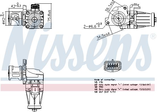 Nissens 98376 - Клапан возврата ОГ autospares.lv
