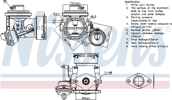 Nissens 98299 - Клапан возврата ОГ autospares.lv