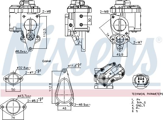 Nissens 98241 - Клапан возврата ОГ autospares.lv