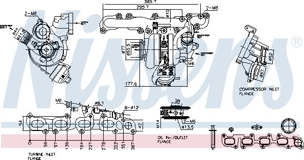 Nissens 93505 - Турбина, компрессор autospares.lv