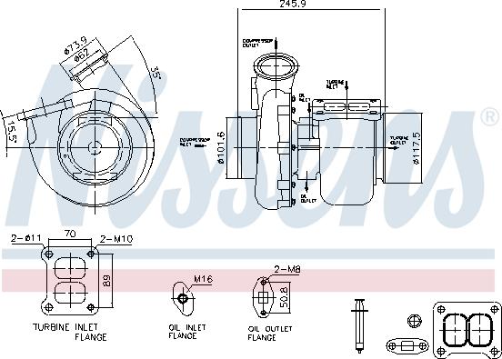 Nissens 93581 - Турбина, компрессор autospares.lv