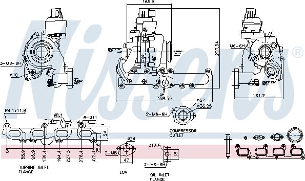 Nissens 93098 - Турбина, компрессор autospares.lv