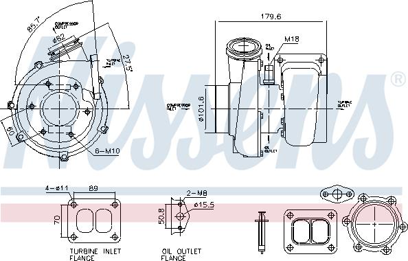 Nissens 93782 - Турбина, компрессор autospares.lv