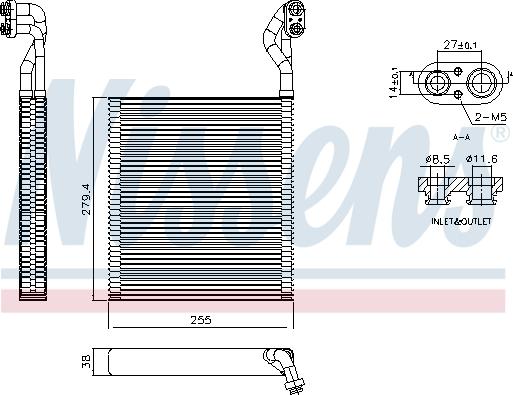 Nissens 92413 - Испаритель, кондиционер autospares.lv