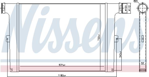 Nissens 97066 - Интеркулер, теплообменник турбины autospares.lv