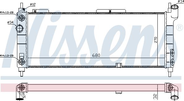 Nissens 699458 - Радиатор, охлаждение двигателя autospares.lv