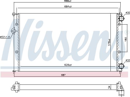 Nissens 694690 - Радиатор, охлаждение двигателя autospares.lv