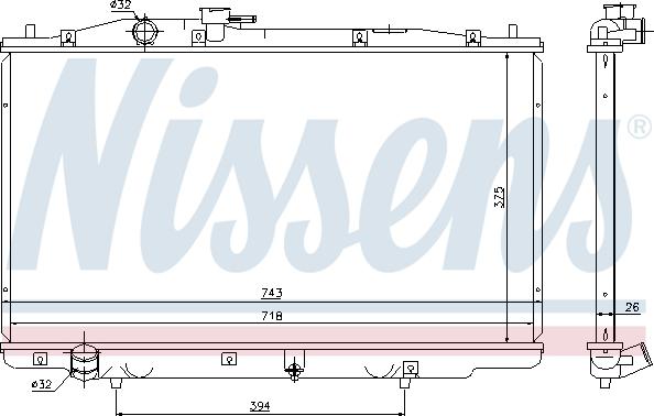 Nissens 69464 - Радиатор, охлаждение двигателя autospares.lv