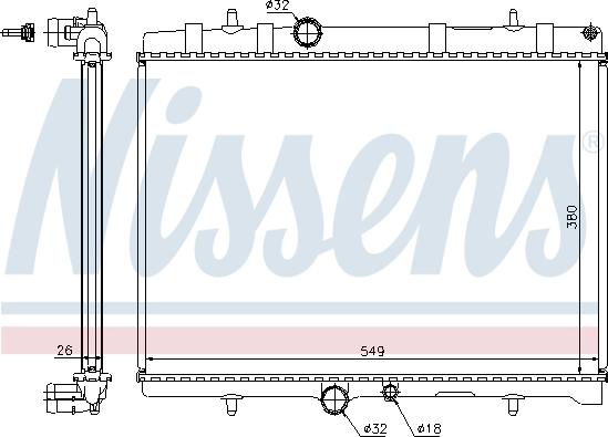 Nissens 695550 - Радиатор, охлаждение двигателя autospares.lv