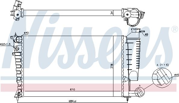 Nissens 695091 - Радиатор, охлаждение двигателя autospares.lv