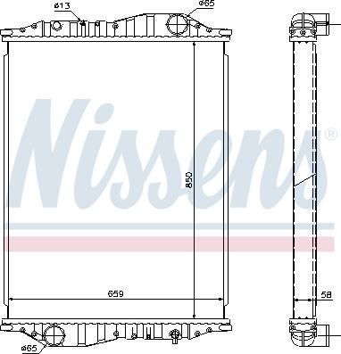 Nissens 69600A - Радиатор, охлаждение двигателя autospares.lv