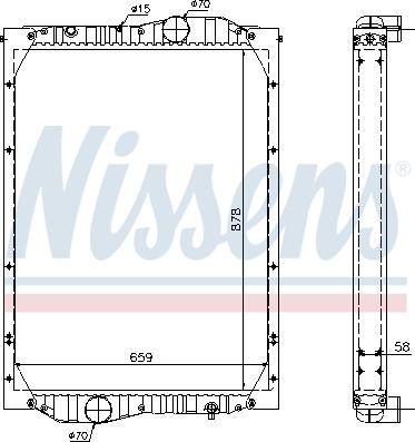 Nissens 69603A - Радиатор, охлаждение двигателя autospares.lv