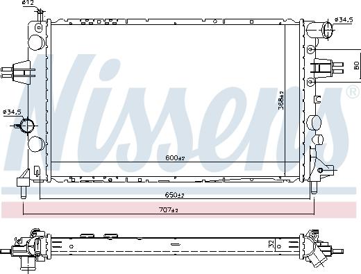 Nissens 690890 - Радиатор, охлаждение двигателя autospares.lv