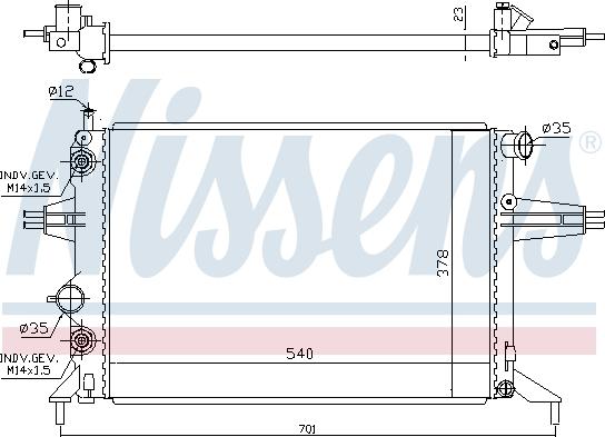 Nissens 691447 - Радиатор, охлаждение двигателя autospares.lv