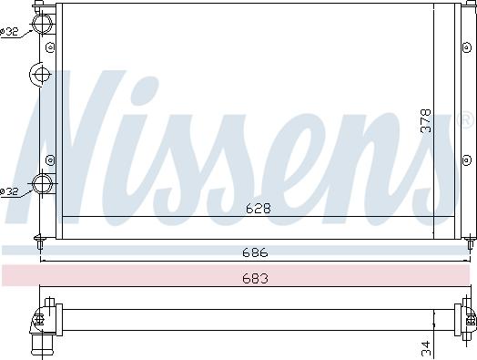 Nissens 693922 - Радиатор, охлаждение двигателя autospares.lv