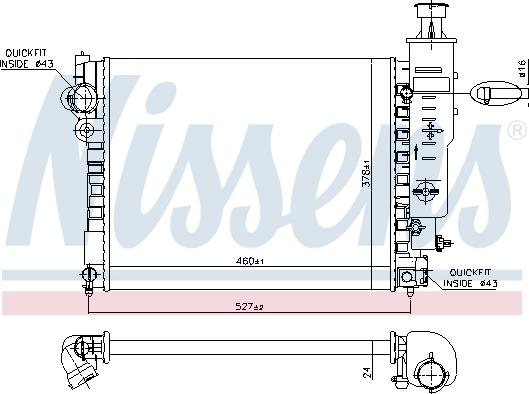 Nissens 693641 - Радиатор, охлаждение двигателя autospares.lv