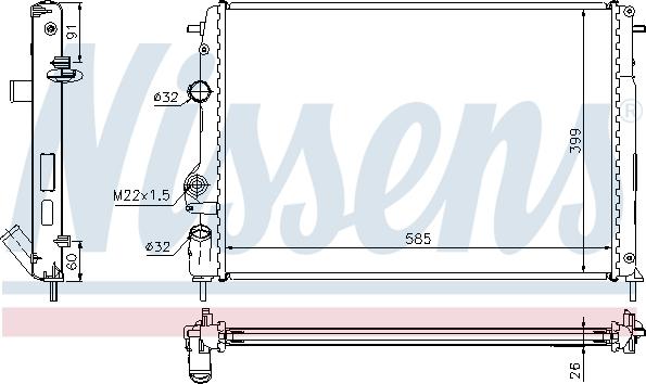 Nissens 692867 - Радиатор, охлаждение двигателя autospares.lv