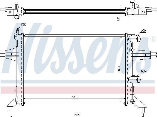 Nissens 697623 - Радиатор, охлаждение двигателя autospares.lv