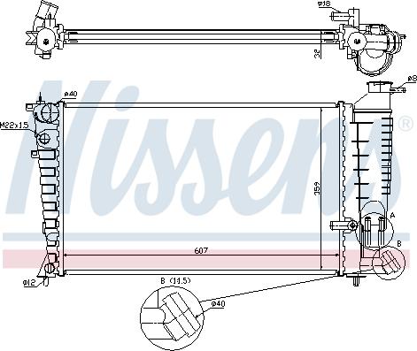 Nissens 697136 - Радиатор, охлаждение двигателя autospares.lv