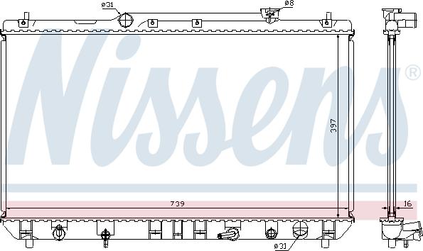 Nissens 646991 - Радиатор, охлаждение двигателя autospares.lv