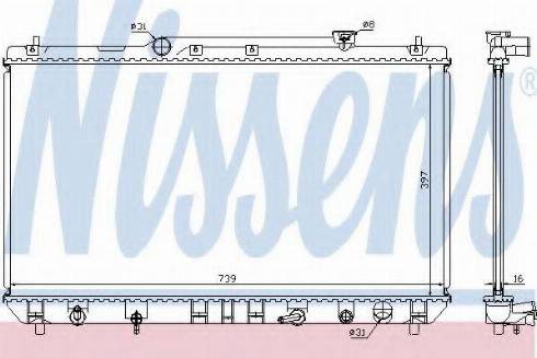 Nissens 64699A - Радиатор, охлаждение двигателя autospares.lv