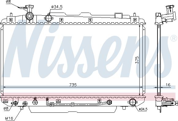 Nissens 646852 - Радиатор, охлаждение двигателя autospares.lv