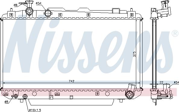 Nissens 64639A - Радиатор, охлаждение двигателя autospares.lv