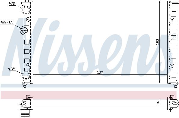 Nissens 64006 - Радиатор, охлаждение двигателя autospares.lv