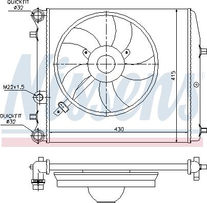 Nissens 64103 - Радиатор, охлаждение двигателя autospares.lv