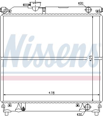 Nissens 64181 - Радиатор, охлаждение двигателя autospares.lv