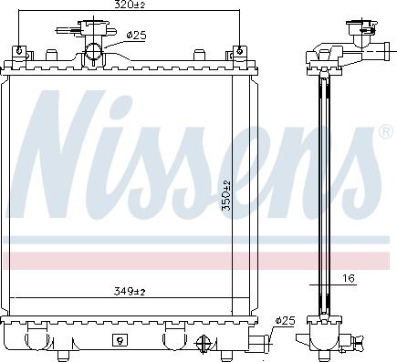 Nissens 64175A - Радиатор, охлаждение двигателя autospares.lv