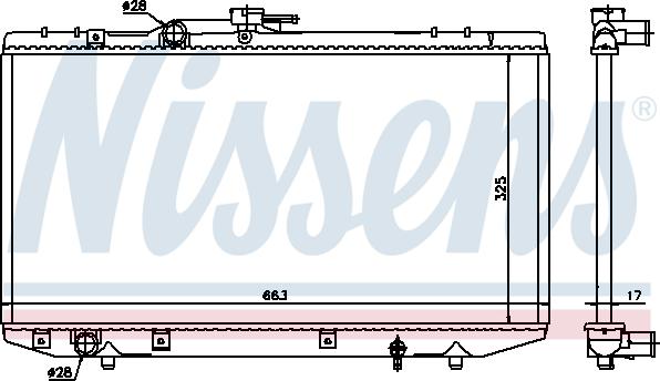 Nissens 64843 - Радиатор, охлаждение двигателя autospares.lv