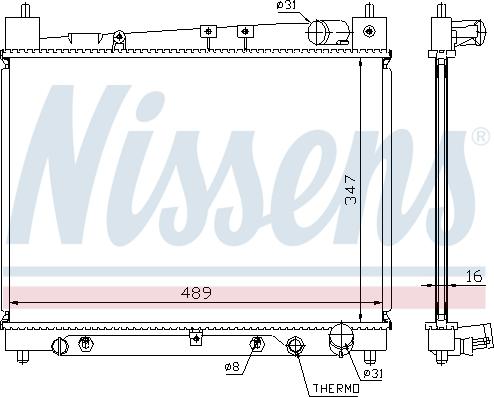 Nissens 64799 - Радиатор, охлаждение двигателя autospares.lv