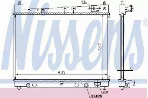 Nissens 64798A - Радиатор, охлаждение двигателя autospares.lv