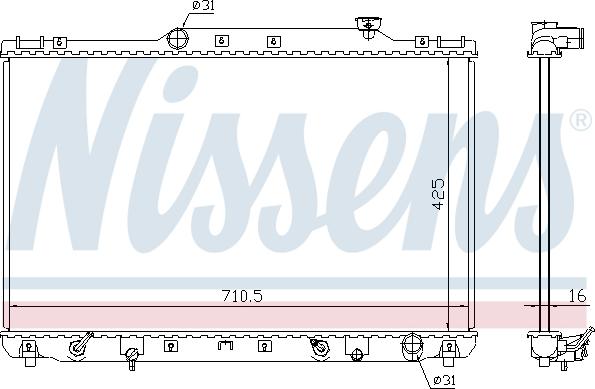 Nissens 647681 - Радиатор, охлаждение двигателя autospares.lv