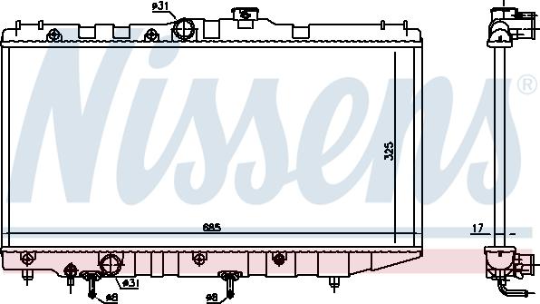 Nissens 647191 - Радиатор, охлаждение двигателя autospares.lv