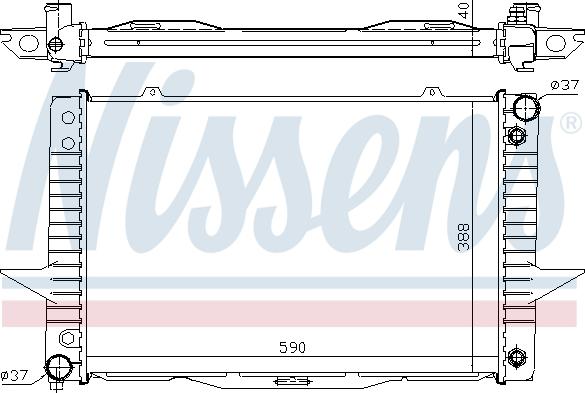 Nissens 65540A - Радиатор, охлаждение двигателя autospares.lv