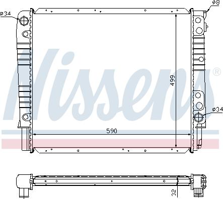 Nissens 65550A - Радиатор, охлаждение двигателя autospares.lv