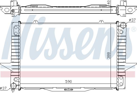 Nissens 65536A - Радиатор, охлаждение двигателя autospares.lv