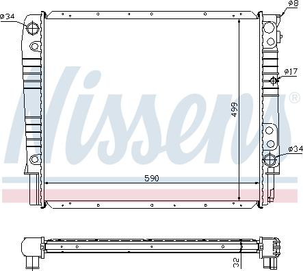 Nissens 65531A - Радиатор, охлаждение двигателя autospares.lv