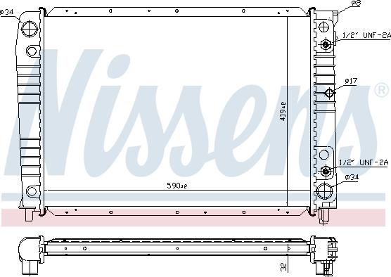 Nissens 65538A - Радиатор, охлаждение двигателя autospares.lv